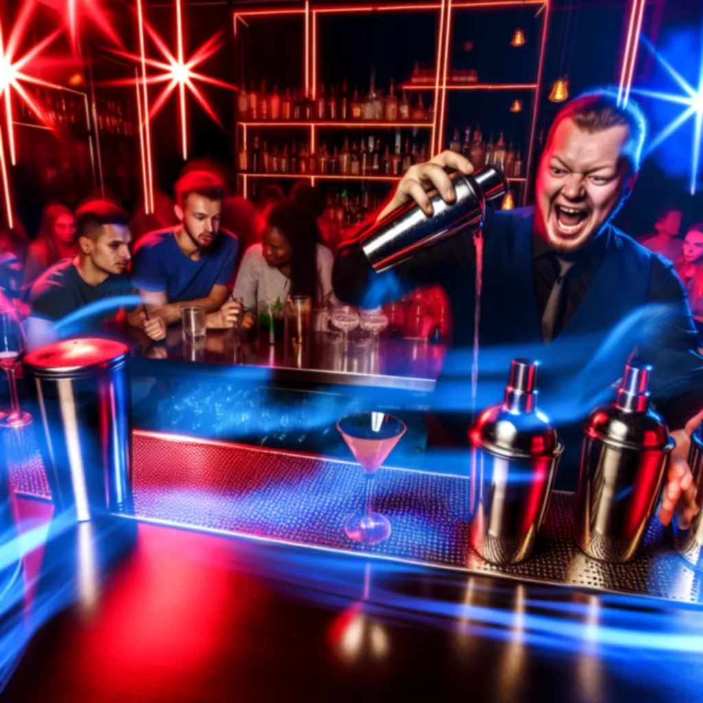 Barman w RelaxVillee w trakcie przygotowywania efektownego koktajlu.